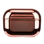 Apple AirPods Pro (2. Gen) Hårt Plast Fodral med Metallisk Yta - Rose Gold