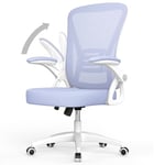naspaluro Chaise Bureau avec Accoudoir Réglable, Fauteuil Ergonomique en Maille Respirante avec Soutien Lombaire, Dossier Inclinable et Hauteur Réglable, Roulette Pivotant à 360°, Pourpre