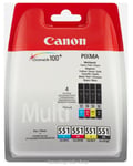 Genuine Canon CLI-551, 4-Colour Ink Cartridges, Canon Pixma MG7550, MX725, MX925