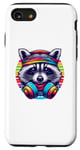 iPhone SE (2020) / 7 / 8 Colorful raccoon with headphones vintage colorful raccoon Case