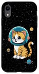Coque pour iPhone XR Chaton drôle de chat dans l'espace mignon rétro art vintage