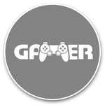 Vinyl Stickers (Set of 2) 15cm (bw) - Green Gamer Computer Gaming Sign Laptop Tablet Luggage Scrapbook #37109