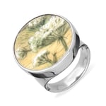 Sterling Silver Royal Doulton China Wind In The Willows Dandelions Round Ring
