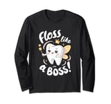 Floss Like a Boss Tooth Fairy Fun Long Sleeve T-Shirt