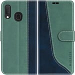 Mulbess Samsung Galaxy A20e Case, Samsung Galaxy A20e Phone Cover, Stylish Flip Leather Wallet Phone Case for Samsung Galaxy A20e, Mint Green