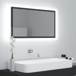 vidaXL badeværelsesspejl m. LED-lys 80x8,5x37 cm spånplade grå