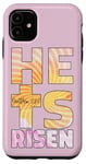 Coque pour iPhone 11 Décoration de Pâques « He Is Risen » pour femme et enfant