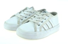 adidas Nizza Lo Infant Baby Kids Unisex UK 5 EU 21 White Trainers Shoes Sneakers