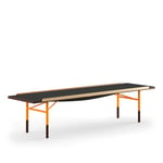 House of Finn Juhl - Table Bench Large, With Brass Edges, Walnut/black linoleum, Orange Steel - Bänkar