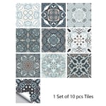Retro stil grå kakel mönster matt golv klistermärken kök kakel bordsskiva renovering vattentät vägg klistermärken (10 cm x 10 cm) 4