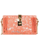 DOLCE & GABBANA Taormina Lace Plexi Clutch Bag DOLCE BOX Peony Pink 09929