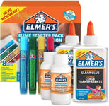 Elmer’s Glue Slime Starter Kit, Clear Glue, Glitter Glue ,Pens and Magical Liq