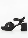 V by Very Block Heel Platform Sandal - Black, Black, Size 4, Women
