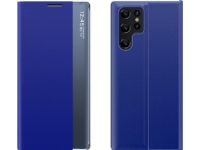 Hurtel New Sleep Case flip cover med stativfunktion Samsung Galaxy S22 Ultra blå