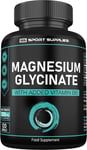 Magnesium Glycinate Supplements & Vitamin B6 - 120 High Strength Capsules - 1500