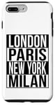 Londres Paris New York Milan - 4 VILLES DE LA MODE DU MONDE Coque pour iPhone 7 Plus/8 Plus
