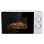 Hisense 700 Watts 20 Litre Solo Microwave Oven H20MOWP1UK White, Automatic Defrost, 5 power levels, Easy Clean, 32.6D x 45.5W x 26.1H centimetres Freestanding