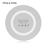 Qi Wireless Charger Phone Charging Pad Ultra Slim White&white