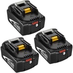 Powerwings - pack de 3) Batterie 18V 5.0Ah Li-ION Batterie de Remplacement pour Makita 18V BL1860 BL1850 BL1840 BL1830 BL1820 BL1815 BL1820B BL1815B