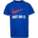 Børne Kortærmet T-shirt Nike Swoosh Blå 7 år