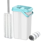 Flat Mop And Bucket System Self Squeeze Cleaning Dry Mop With 2 Reusable Microfiber Mop Pads For Wet And Dry Mopping Squeeze Flat Mop For household cleaning