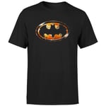 BATMAN Bat Logo Distressed Men's T-Shirt - Black - L - Noir