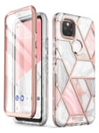 i-Blason Cosmo Series for Google Pixel 5 Case (2020), Slim Full-Body Stylish Protective Case with Built-in Screen Protector (Marble)