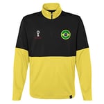 Official FIFA World Cup 2022 Quarter Zip Pull Over, Youth, Brazil, Age 12-13 Yellow/Black