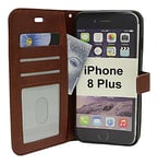 Crazy Horse Wallet iPhone 8 Plus (Brun)