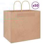 Papperspåsar 50 st med handtag brun 32x22x28 cm