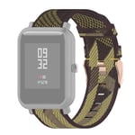 New Watch Straps 20mm Stripe Weave Nylon Wrist Strap Watch Band for Huami Amazfit GTR 42mm / GTS/BIP/BIP Lite(Grey) (Color : Yellow)