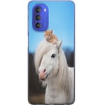Motorola Moto G51 5G Transparent Mobilskal Katt och Häst