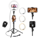 UPhitnis 10" Ring Light with Tripod Stand & Phone Holder, Selfie Ring Light with 63" Tripod Stand with 3 Light Modes & 10 Brightness Level for YouTube/Instagram/Video/Photography/Live Streaming