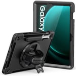 Armor-X (RIN  Series) RainProof Military Grade Rugged Tablet Case W/ Shoulder + Hand Strap & Kick-Stand  for Samsung Galaxy Tab S9 FE   (SM-X510 / SM-X516)