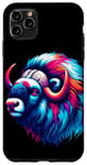 iPhone 11 Pro Max Cool Musk Ox Graphic Spirit Animal Illustration Tie Dye Art Case