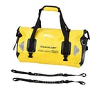 Wild heart Waterproof Bag Duffel Bag 40L 66L 100L with Welded Seams Shoulder Straps, Mesh Pocket for Kayaking, Camping, Boating,Motorcycle (100L Yellow add Bottom with Rope)