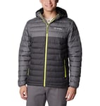 Columbia Men's Powder Lite Hooded Jacket Hooded Puffer Jacket, Shark x City Grey, Size XS