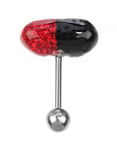Black & Red Diamond Pill - Tungepiercing