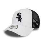 NEW ERA CHICAGO WHITE SOCKS TRUCKER CAP.LEAGUE ESSENTIAL WHITE BASEBALL HAT S24