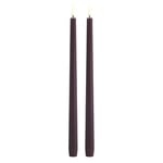 Uyuni - LED Slim Taper Candle 2-Pack - Plum, Smooth - 2,3x32 cm (UL-TA-PL02332-2)