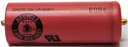 Battery Sanyo UR18500Y 3,6V 1300mAh 2 Pin for Razor Epilator Braun Nipple LI-ION