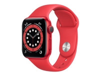Apple Watch Series 6 (GPS) - (PRODUCT) RED - 44 mm - röd aluminium - smart klocka med sportband - fluoroelastomer - röd - bandstorlek: S/M/L - 32 GB - Wi-Fi, Bluetooth - 36.5 g
