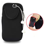 Phone bag Multi-functional Sports Armband Waterproof Phone Bag for 5.5 Inch Screen Phone, Size: L(Black) Asun (Color : Black)