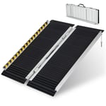 91 x 74 cm rullstolsramp, bärbar & halkskyddad hopfällbar ramp, bärande upp till 272 kg, aluminium