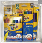 (36-Pens) BIC Kids Evolution Visa Plastidecor Gift Set Pencil Crayon Felt-Tip