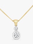 Milton & Humble Jewellery Second Hand Gold & Silver Double Diamond Pendant Necklace