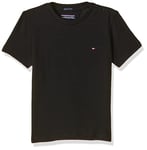 Tommy Hilfiger Boys Short-Sleeve T-Shirt Crew Neck, Black (Meteorite), 6 Years