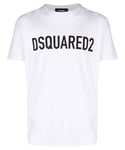 Dsquared2 Mens Slouch Logo-print T-shirt in White Cotton - Size X-Large
