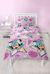 Minnie Mouse Unicorns Single Duvet Cover Set Reversible Kids Bedding Girls