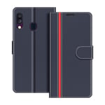 COODIO Samsung Galaxy A40 Case, Samsung A40 Phone Case, Galaxy A40 Wallet Case, Magnetic Flip Leather Case For Samsung Galaxy A40 Phone Cover, Dark Blue/Red
